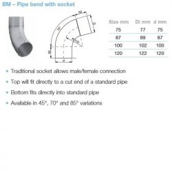 Lindab Magestic Galvanised Circular Steel Downpipe Bend 70 degrees (BM70)