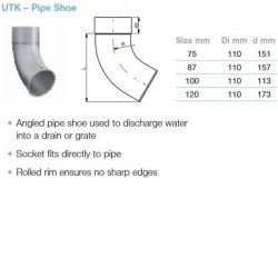 Lindab Magestic Galvanised Circular Steel Downpipe Shoe (UTK)