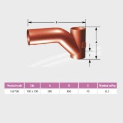 Pam Building Ensign Cast Iron 45 degree single Branch Long-arm EF008