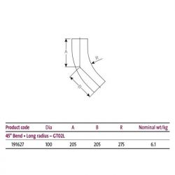 Pam Building Timesaver Cast Iron Soil Long Radius 45 Degree Bend GT02L