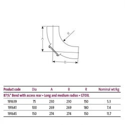Pam Building Timesaver Cast Iron Soil L/M Radius 87.5 Degree Bend GT03L