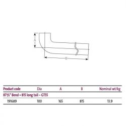 Pam Building Timesaver Cast Iron Soil 815 Long Tail 87.5 Degree Bend GT55