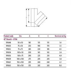 Pam Building Timesaver Cast Iron Soil 45 Degree Branch GT06