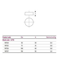 Pam Building Timesaver Cast Iron Soil Blank Ends GT70