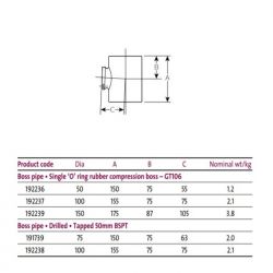 Pam Building Timesaver Cast Iron Soil Single 50mm Boss Pipe GT106