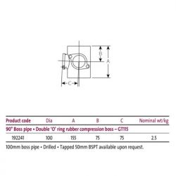Pam Building Timesaver Cast Iron Soil 90 Degree Double Boss Pipe GT115