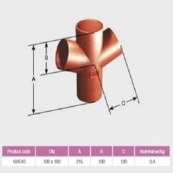 Pam Building Ensign Cast Iron 69 degree double Branch EF010