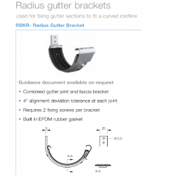 Lindab Steel Half Round Gutter 125mm Radius Gutter Bracket RSKR