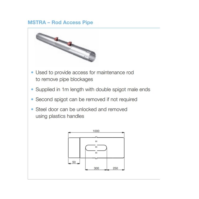 Lindab Circular Steel Downpipe Access Pipe x 1m (MSTRA)