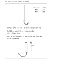 Lindab Magestic Galvanised Gutter Rafter Bracket Length 350mm (KFL35)