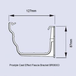 Brett Martin 106mm Prostyle Cast Iron Style Effect Fascia Bracket (BR083CI)