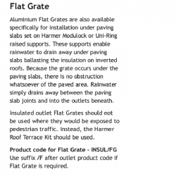 Harmer Roof Insulated Outlet Flat Grate