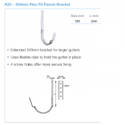 Lindab Magestic Galvanised Flexi Fit Fascia Bracket 240mm (K24)