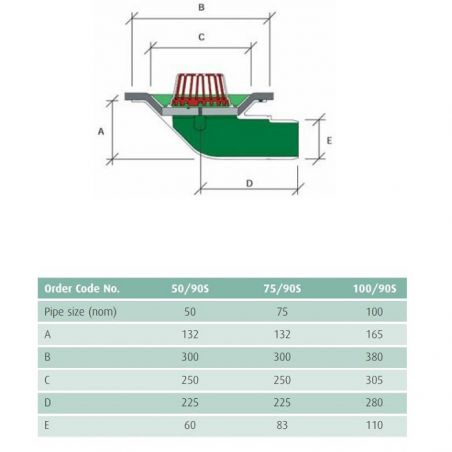 Caroflow Roof Aluminium 90 Degree Vertical Spigot Outlet