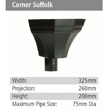 Corner Suffolk Rainwater GRP Hopper Head