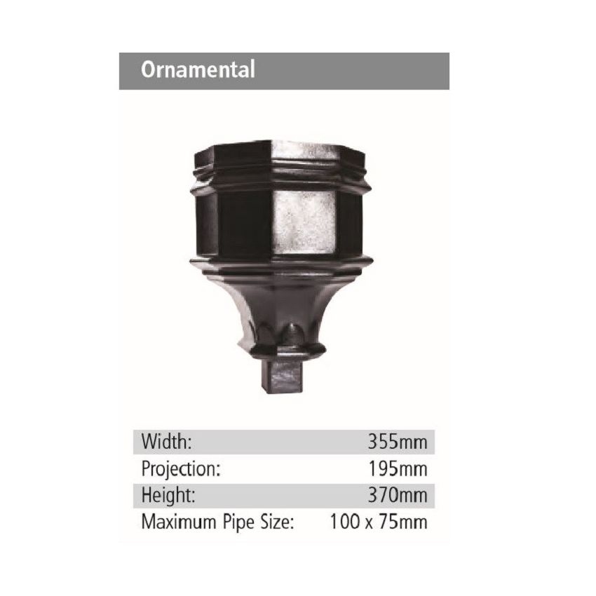 Ornamental Rainwater GRP Hopper Head