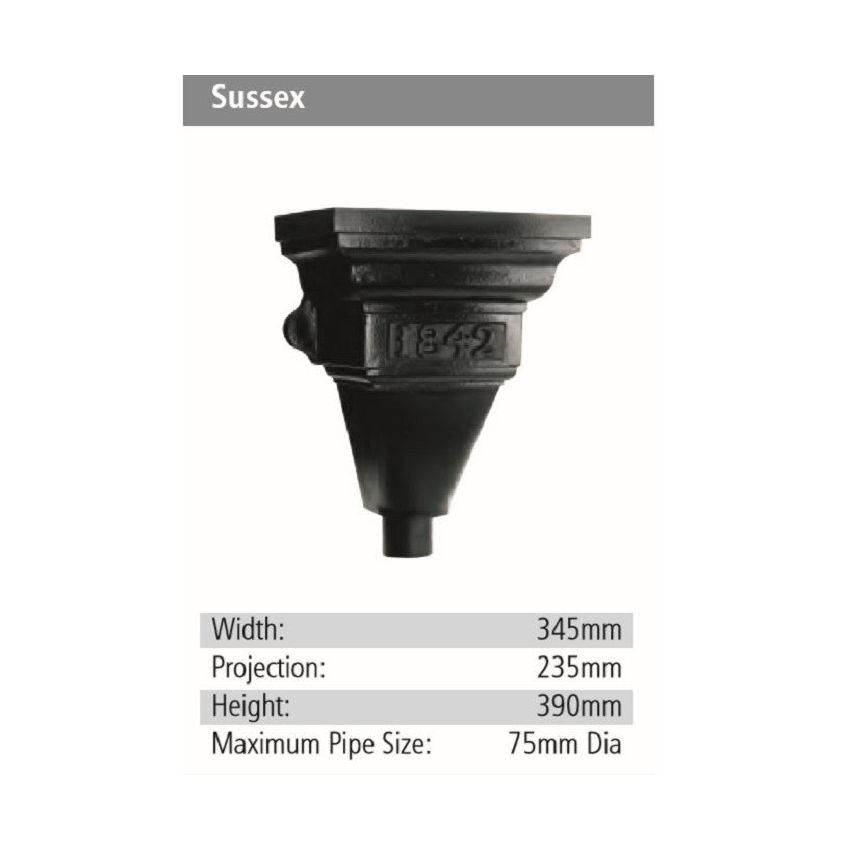 Sussex Rainwater GRP Hopper Head
