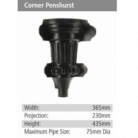 Corner Penshurst Rainwater GRP Hopper Head