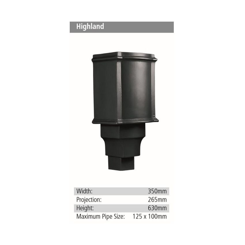 Highland Rainwater GRP Hopper Head
