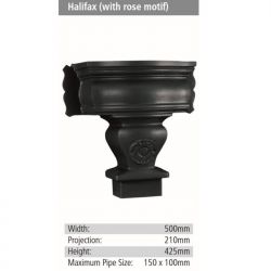 Halifax (with rose motif) Rainwater GRP Hopper Head