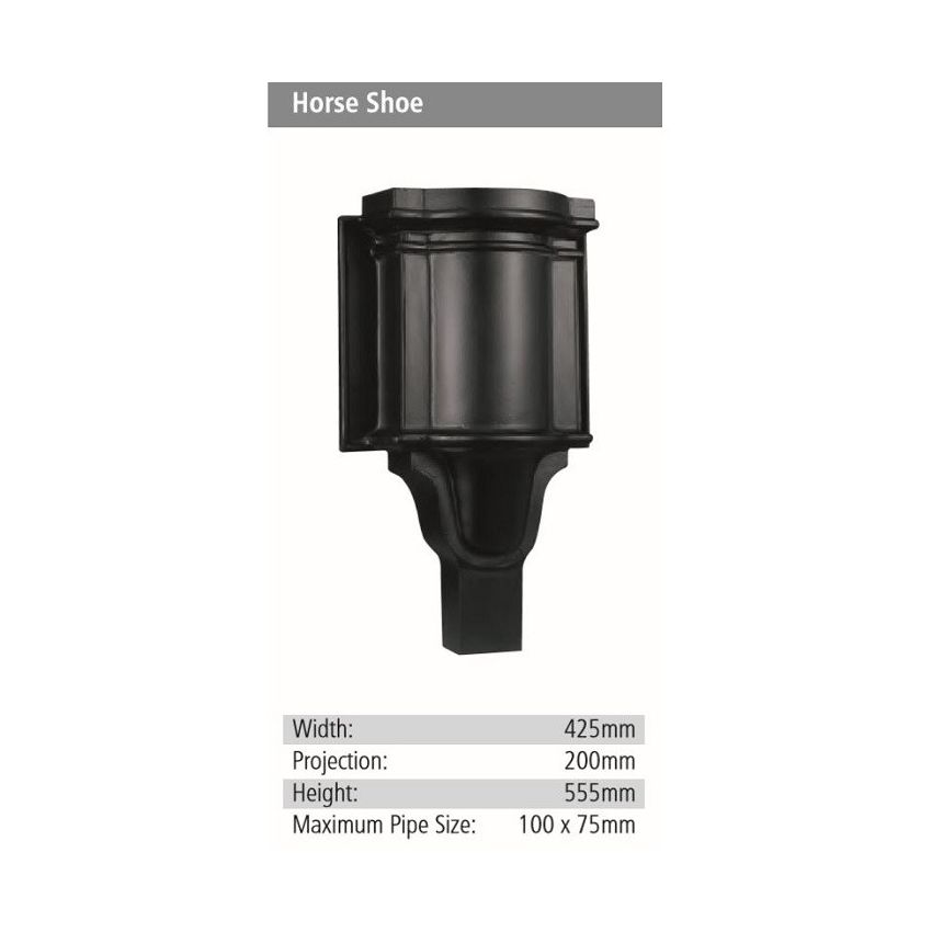 Horse Shoe Rainwater GRP Hopper Head