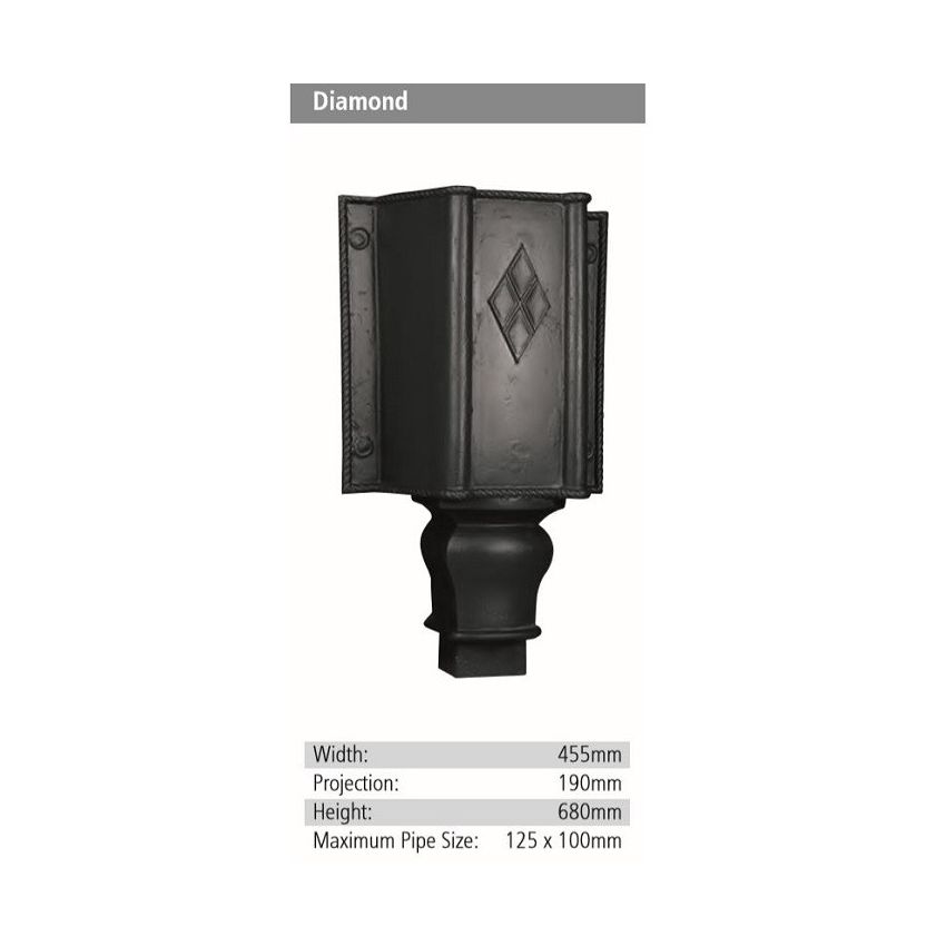 Diamond Rainwater GRP Hopper Head