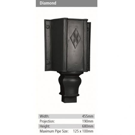 Diamond Rainwater GRP Hopper Head