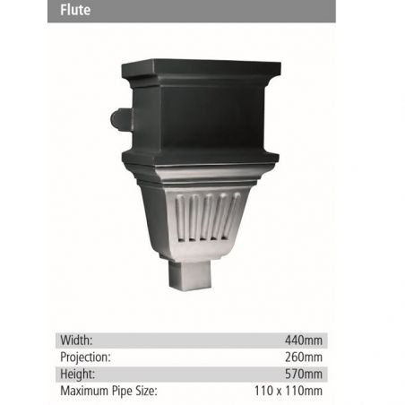 Flute Rainwater GRP Hopper Head