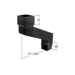 Alutec Flushfit Square & Rectangular Aluminium Two Part Adjustable Eaves Offset - To 250mm (RJ3925H/RJ1925H/RJ4925H)