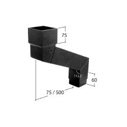 Alutec Flushfit Square & Rectangular Aluminium Two Part Adjustable Eaves Offset - To 500mm (RJ3950H/RJ1950H/RJ4950H)