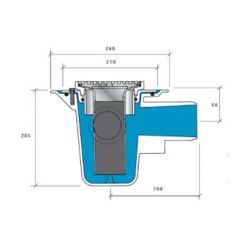 Caroflow Trapped Horizontal Floor Drain Body