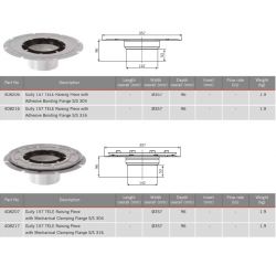 ACO Hygienic Stainless Steel Gully 157 - Telescopic Raising Piece With Mechanical Clamping Flange