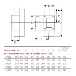 Pam Building Timesaver Cast Iron 87.5 Degree Single Branch with Left Hand Access Door