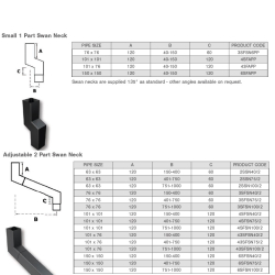 Aluminium Flush Joint Rectangular 112 Degree Adjustable 2 Part Swan Neck