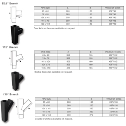 Aluminium Flush Joint Square 135 Degree Branch