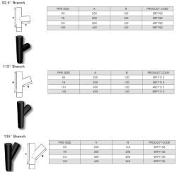 Aluminium Flush Joint Round 112 Degree Branch
