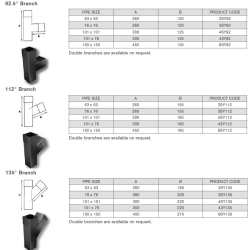 Aluminium Swaged Square 112 Degree Branch