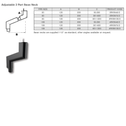 Aluminium Security Ciruclar 112 Degree 2 Part Adjustable Swan Neck